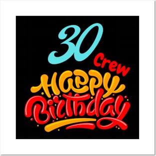 30 Year Old Gifts Crew 30th Birthday Party diamond Posters and Art